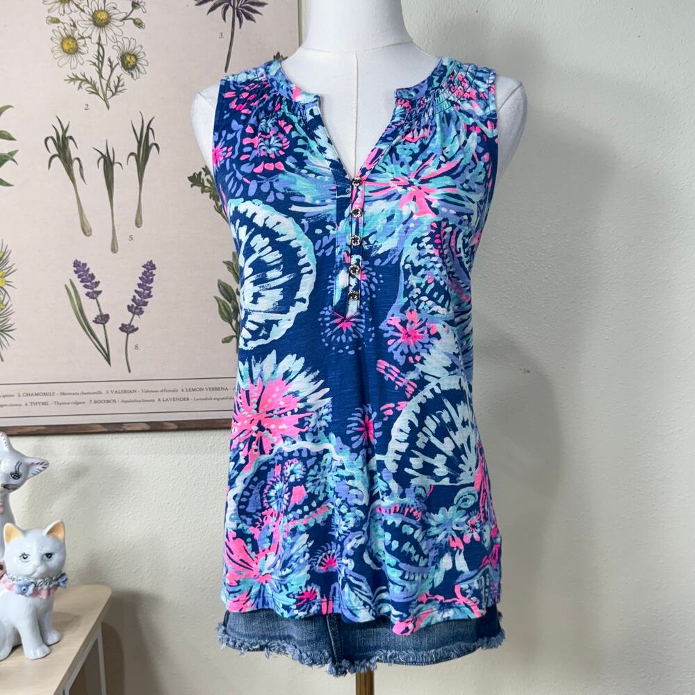 Lilly Pulitzer Essie Top Gypsea Girl Sleeveless Tank Coastal Grandma Preppy S